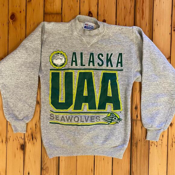 Vintage 1980s University of Alaska Seawolves Crewneck Sweatshirt XS/S - Picture 2 of 4
